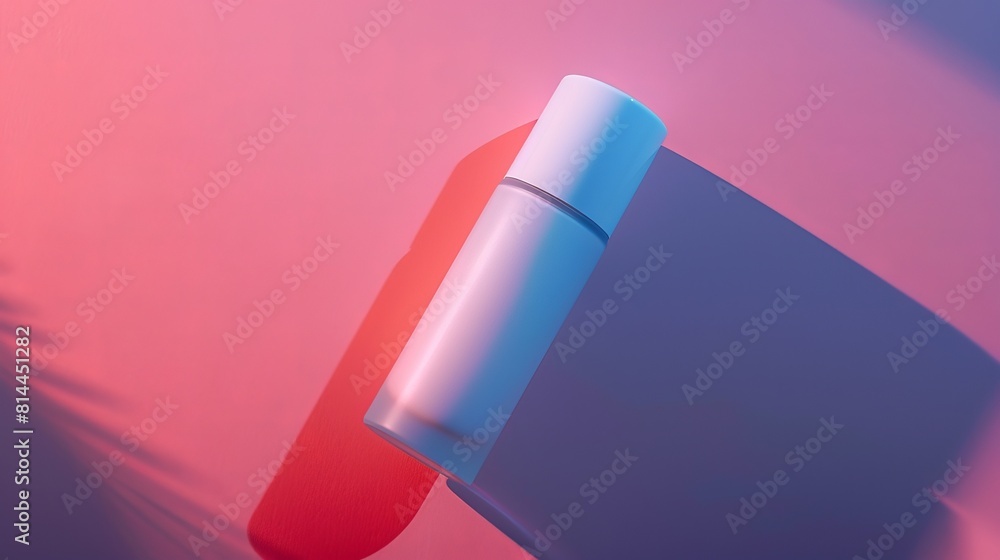 Sleek deodorant roll-on bottle, taken from the top for precise advertising, isolated against a studio-lit background for clarity Sleek deodorant roll-on bottle, taken from the top for precise advertising, isolated against a studio-lit background for clarity