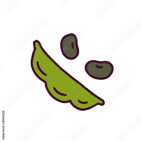 黒枝豆のイラスト　白い背景に分離されたフラットなベクター素材