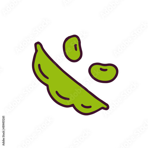 枝豆のイラスト　白い背景に分離されたフラットなベクター素材