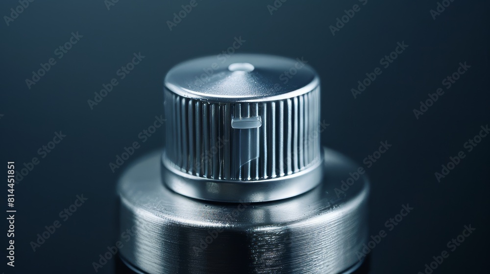 Precision close-up of a deodorant spray bottle in aluminum packaging, studio lighting highlighting the design and clarity for ads Precision close-up of a deodorant spray bottle in aluminum packaging, studio lighting highlighting the design and clarity for ads