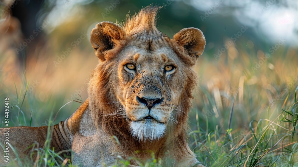 Captivating Scene of a Majestic Lion in Nature Captivating Scene of a Majestic Lion in Nature