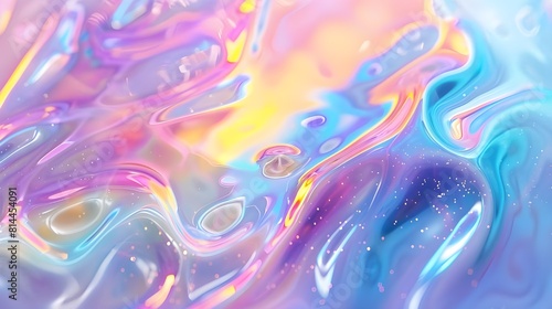 dynamic  vivid  iridescent liquid flow animation with a soothing rhythmic backdrop