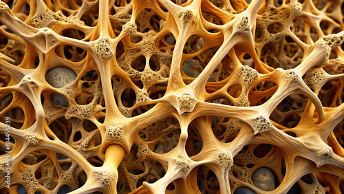 High-resolution close-up of bone marrow architecture