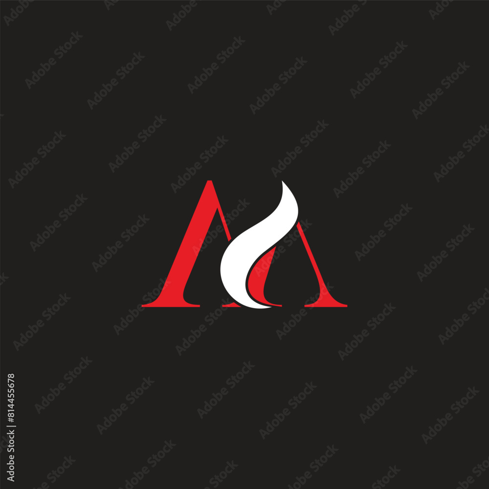 letter m curves smoke elegant logo vector letter m curves smoke elegant logo vector