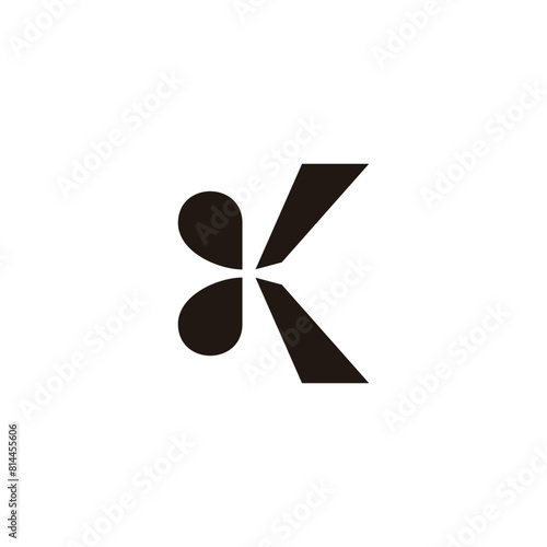 letter k scissors barbershop symbol logo vector