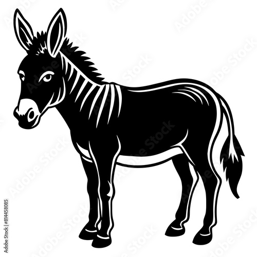 donkey-side-view-on-white--vector-illustration