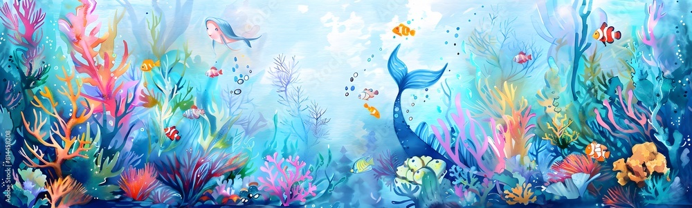 watercolor underwater concept watercolor underwater concept