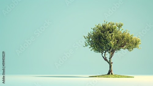 Illustrate a whimsical world at a worms-eye view  where a thyme plant stands as a majestic tree with miniature features  rendered in detailed CG 3D