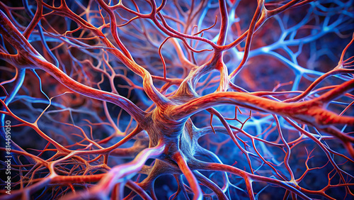 Macro photograph revealing the delicate network of blood vessels nourishing the brain
