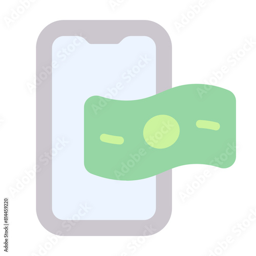 Digital Payment Icon With Flat Color Style