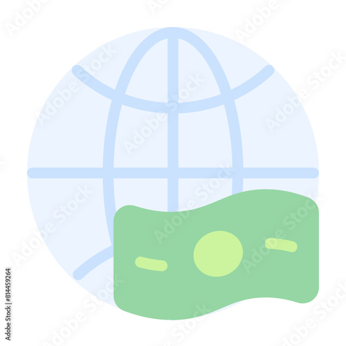 Online Payment Icon With Flat Color Style