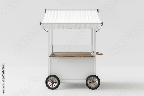 Fototapeta Naklejka Na Ścianę i Meble -  white street vending cart for mockup
