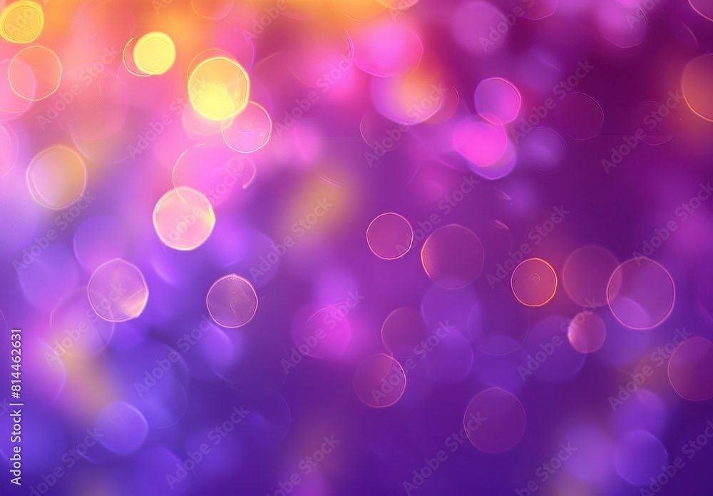 Vibrant Purple and Orange Bokeh Lights Creating a Dreamy Abstract Ambiance - Generative AI