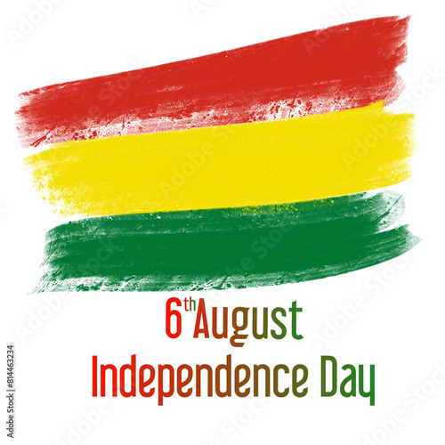 bolivian independence day greeting card with transparent background