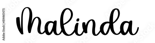 Malinda - black color - name written - ideal for websites, presentations, greetings, banners, cards, t-shirt, sweatshirt, prints, cricut, silhouette, sublimation, tag
