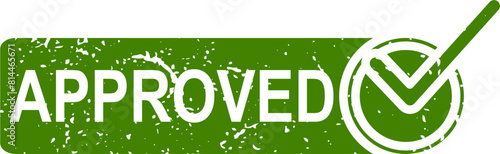 Green Approved Stamp Design Element Vector