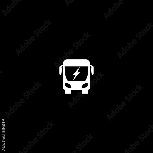 Modern Electric bus icon isolated on dark background
