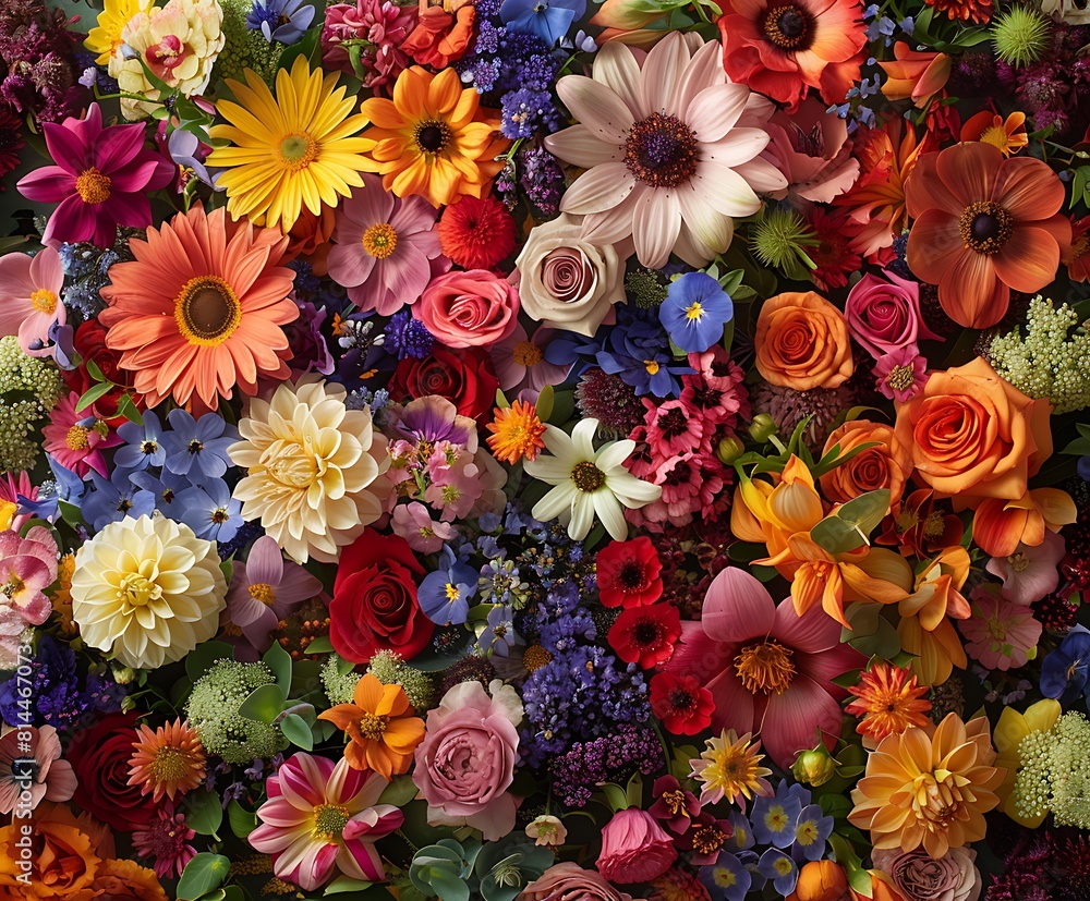 Fototapeta premium Background of colorful dahlia flowers