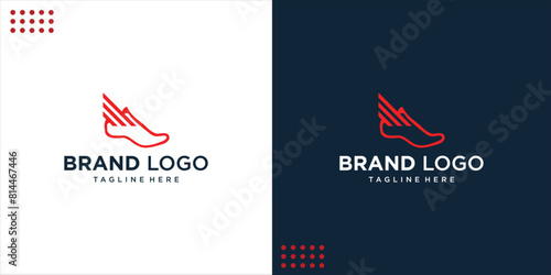 Wing shoe logo line simple design, design inspiration, vector