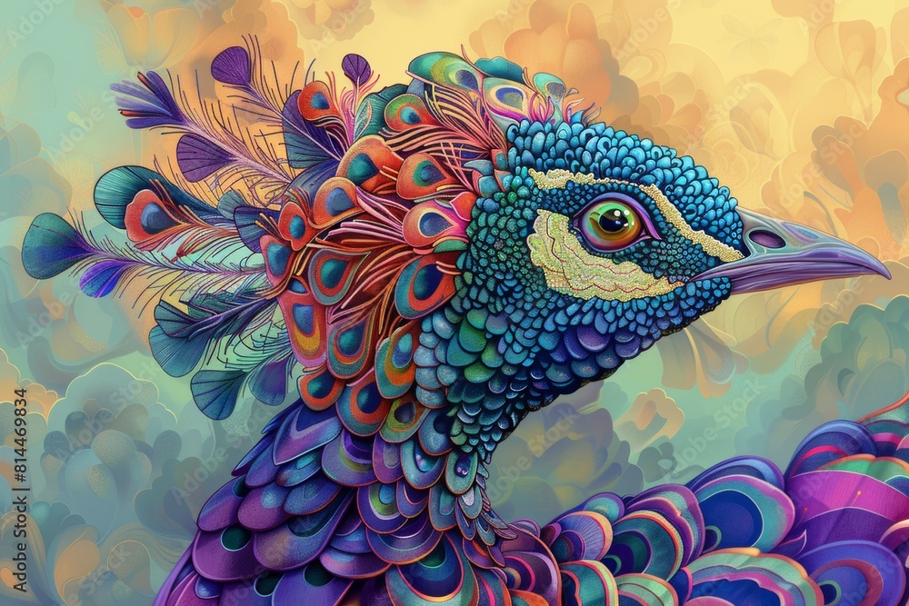 psychedelic animal with a lot of colours psych peocock psychedelic animal with a lot of colours psych peocock