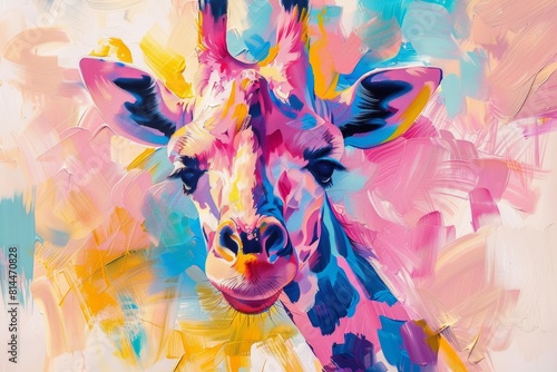 impressionisme animal pastel colors abstract artwork giraffe