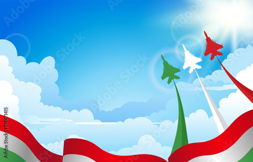 Festa Della Repubblica with Beautiful Blue Sky Background