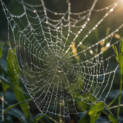Capture the beauty of National Camera Day with a close-up of a delicate spider web glistening with morning dew.