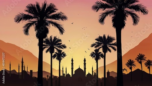 Islamic Ramadan and Eid al-Adha themed background