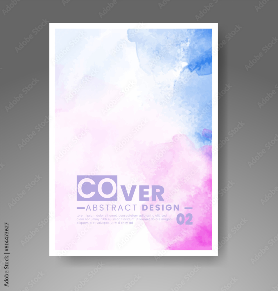 Fototapeta premium Cards with watercolor background. Design for your cover, date, postcard, banner, logo.