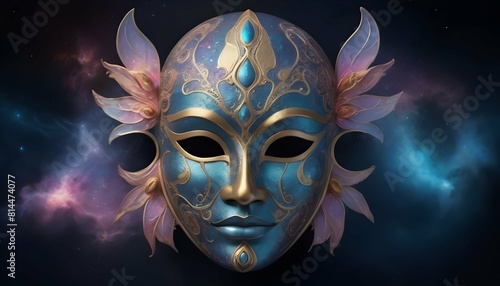 A mystical mask with cosmic patterns and ethereal upscaled_12