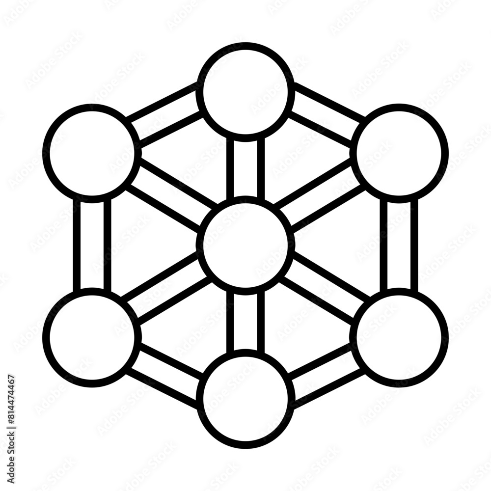 Molecule Icon With Thin Line Style Molecule Icon With Thin Line Style