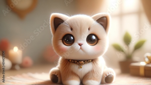 A cute cat with clear eyes and a warm look. © BOJOShop
