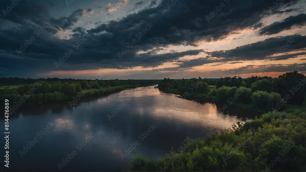 beautiful sunset over the river beautiful sunset over the river