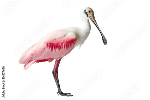 Pink and White Bird Facing Forward