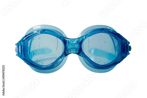 Blue Swimming Goggles on White Background