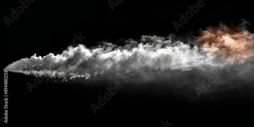A billowing cloud of smoke on a black background.