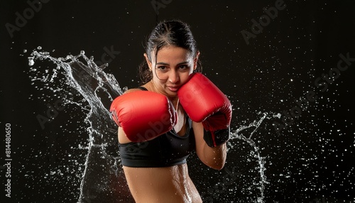 woman boxer in water © Green Crystal