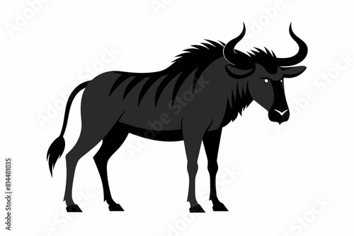  wildebeest cartoon vector illustration