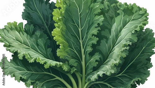 A kale icon with dark green leaves upscaled_5