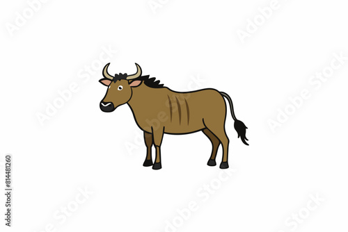 wildebeest cartoon vector illustration