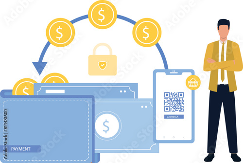 The boy is getting cashback.