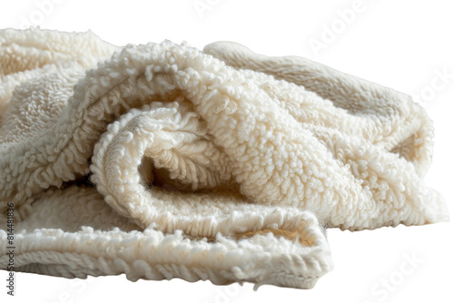 White Fluffy Blanket on White Background