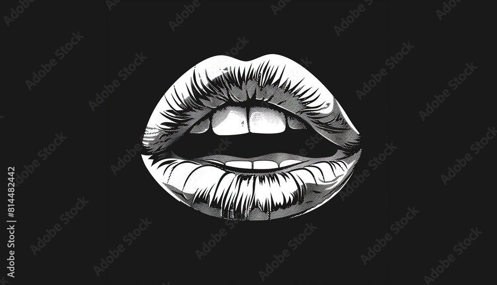 illustration of lips with teeth illustration of lips with teeth