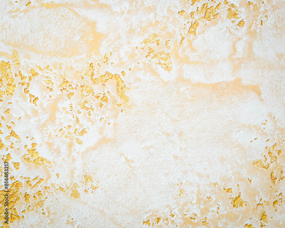 Fototapeta premium Wall decor Venetian decorative plaster with golden glitter paint. Background, abstraction.