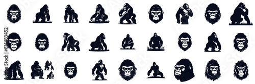 set silhouette of gorilla