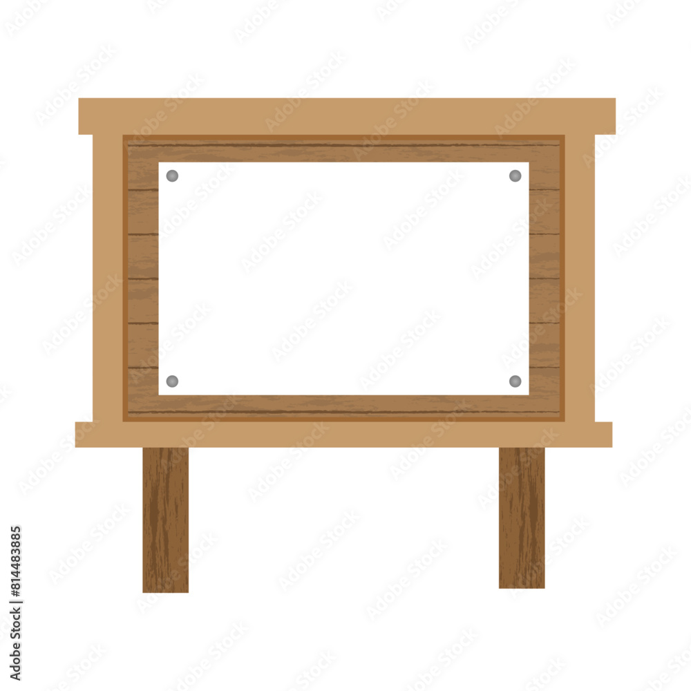 シンプルな木製の看板のイラスト