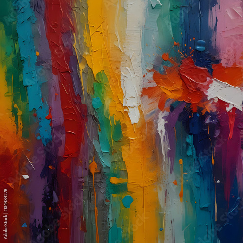 abstract rough colourful colours painting texture, with oil brushstroke, pallet knife paint on canvas - Art background illustration. Art concept