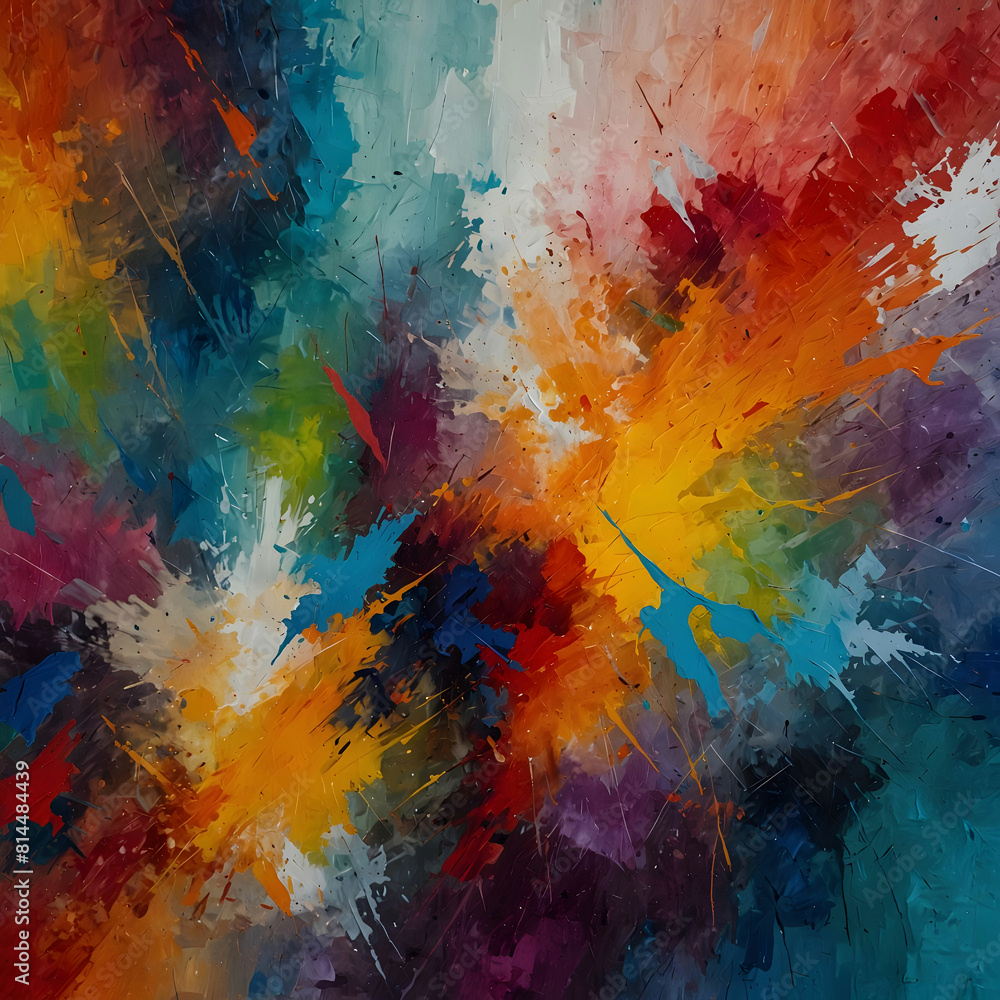 abstract rough colourful colours painting texture, with oil brushstroke, pallet knife paint on canvas - Art background illustration. Art concept
