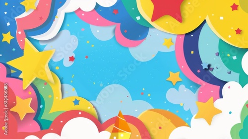 children colorful backdrop graphic design for background