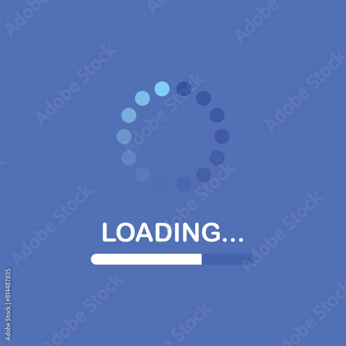 Loading process design. Load bar for mobile and other app. System software update and upgrade design. Vector illustration